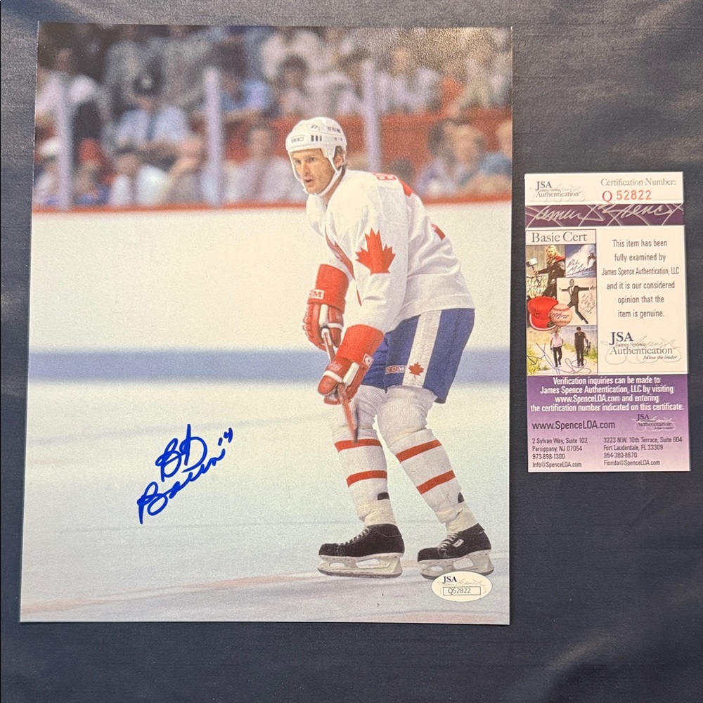 Bob Bourne Autographed 8x10 Photo From the 1984 Canada Cup. JSA Authentication.